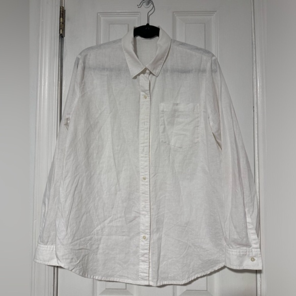 GAP,‎ Men’s Casual Button Down, Long Sleeves Shirt, Size L, White